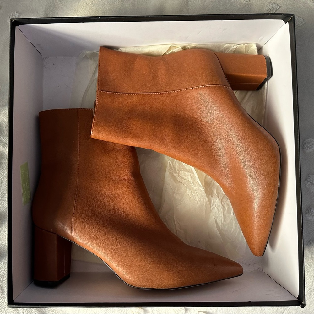 J. Crew Sadie Pointed-Toe Boots in Warm Sepia Leather, size 9 - Picture 15 of 15